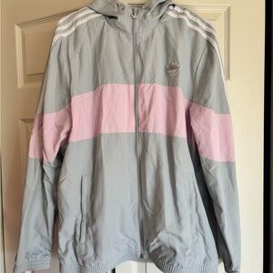 Adidas Light Blue/Gray and Pink Hooded Jacket